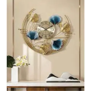 Half Moon Metal Wall Clock 